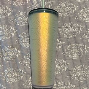 Iridescent mermaid tail Starbucks cold cup  Tumbler with Straw